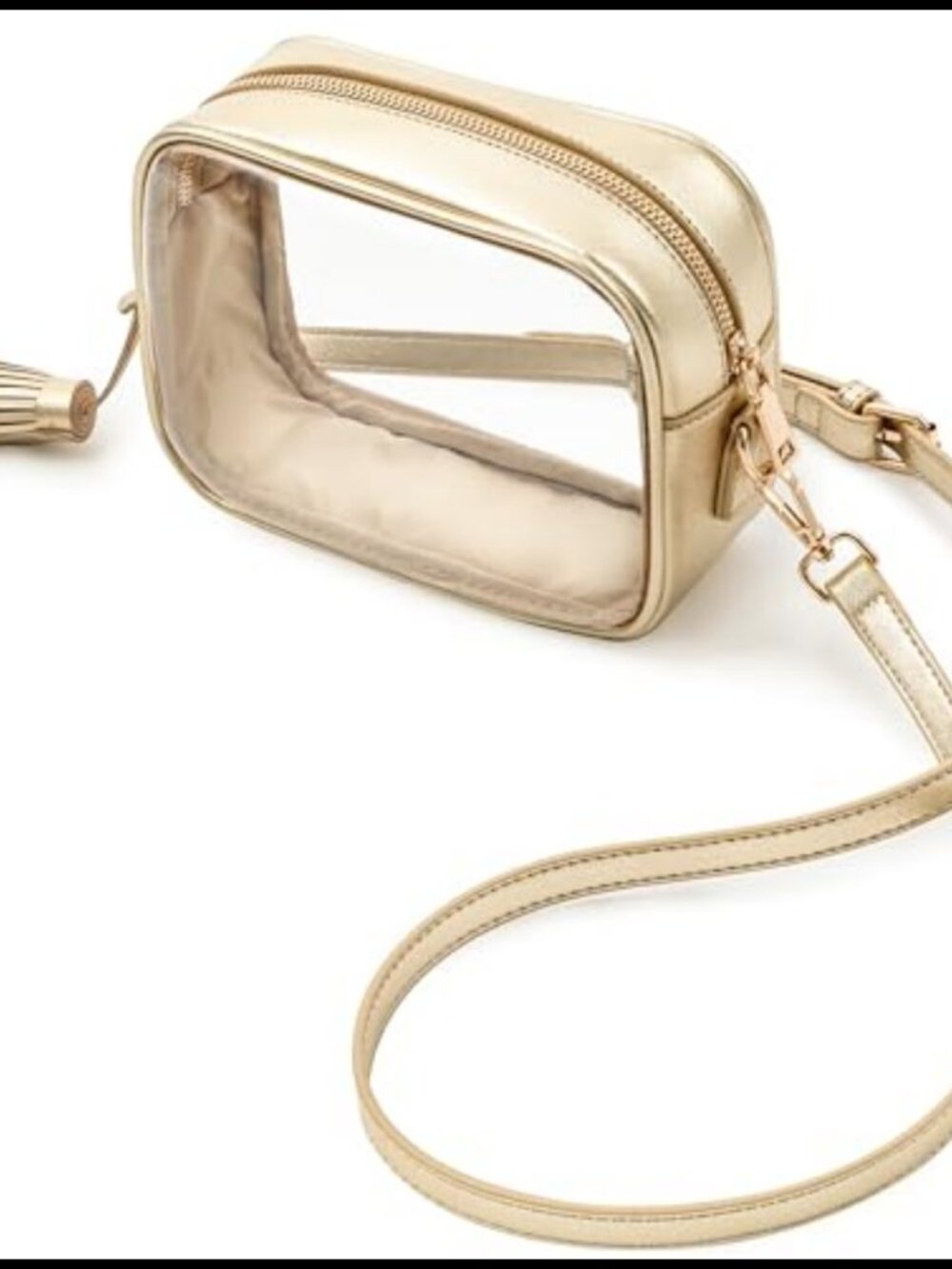 Clear Crossbody Bag Stadium Approved PVC Transparent Adjustable Strap Purse